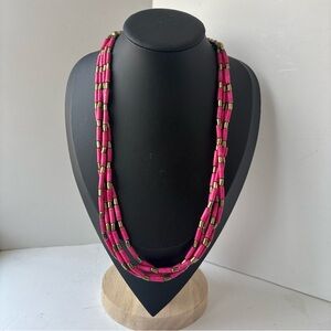 Elegant Pink and Gold Beaded Necklace